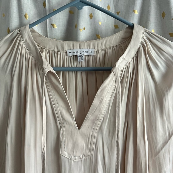 Satin V-Neck Top - Picture 2 of 7